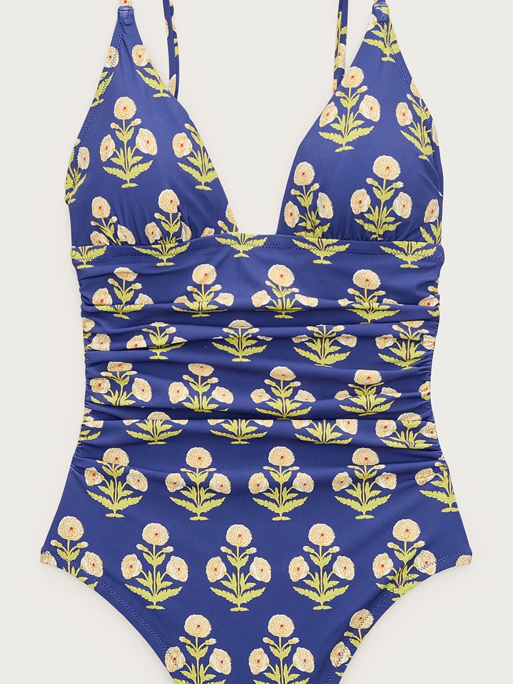J. Crew Blue Floral One-Piece Swimsuit